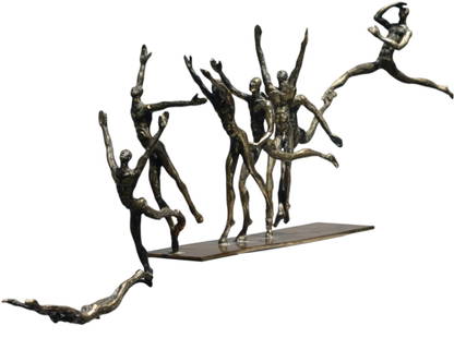 B. G. Garner, (Canadian, 1934-2012), Sculpture: B. G. Garner, (Canadian, 1934-2012) Into the Pool, 1996, patinated bronze, the base inscribedd B.G. Garner, dated 96, numbered V 1/12 Height 13.5 in., Width 42 in., Depth 5.5 in.