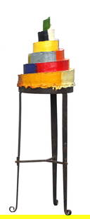 Scott Richter, (American, b. 1943) Sculpture: Scott Richter, (American, b. 1943) Attempt to Bable, 2003, oil on latex, on an iron stand. appears unsigned.