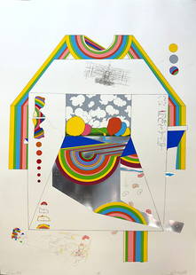 Robert Huff, (American, 1945-2014) Lithograph: Robert Huff, (American, 1945-2014) Rainbow City, lithograph in colors, signed, titled and numbered, 12/150 30 by 21 in., unframed.