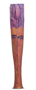 B. Campbell, (20th/21st Century) Sculpture: B. Campbell, (20th/21st Century) Untitled, Surrealist Figure, 1992, signed, dated lower edge, painted tin Height 72 in., Width 10.5 in., Diameter at base 11 in.