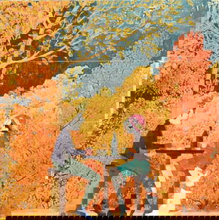 Denise Duong, (American, 20th/21st Century) Mixed Media Painting: Denise Duong, (American, 20th/21st Century) It’s All Three, mixed media, signed lower right, the reverse with artists card. 36 by 36 in. Provenance: Vickers Collection, Aspen, CO