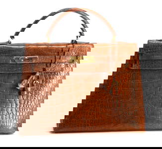 Hermès Birkin 32cm Matte Miele Waxed Porosus Alligator with Gold Toned Hardware – 1999