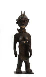 Cameroon Chamba Wood and Hemp Male/Female Medicine Man: Cameroon Chamba Wood and Hemp Male/Female Medicine Man Height 16 in., Width 5 in. Provenance: Formerly the Property of Lynn University, Gift of Arthur B. Steinman, 2000