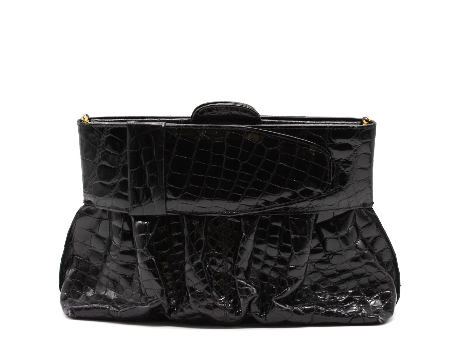 Italian Black Alligator Handbag (1 of 6)
