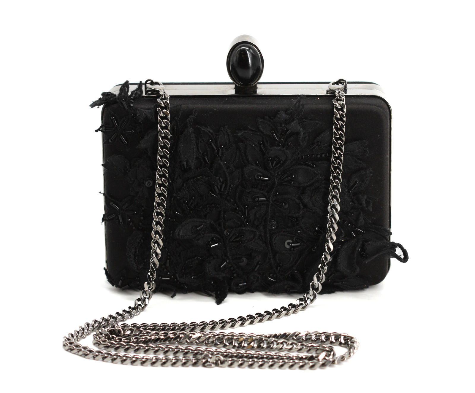 Oscar de la Renta Beaded Fabric Hard Case Evening Bag (1 of 8)