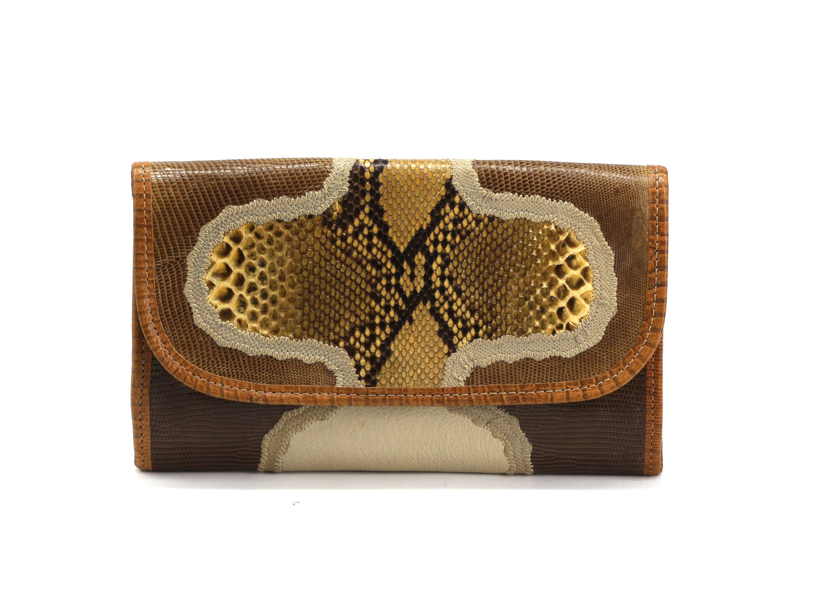 Carlos Falchi Unusual Snakeskin Envelope Clutch (1 of 6)