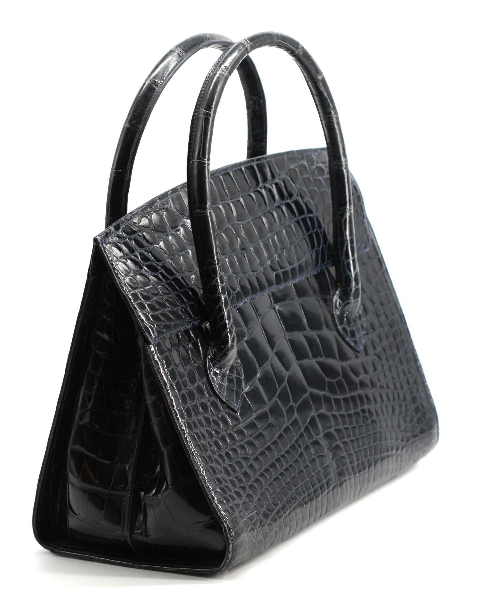 Laurent Effel Dark Navy Blue Alligator Handbag (1 of 9)
