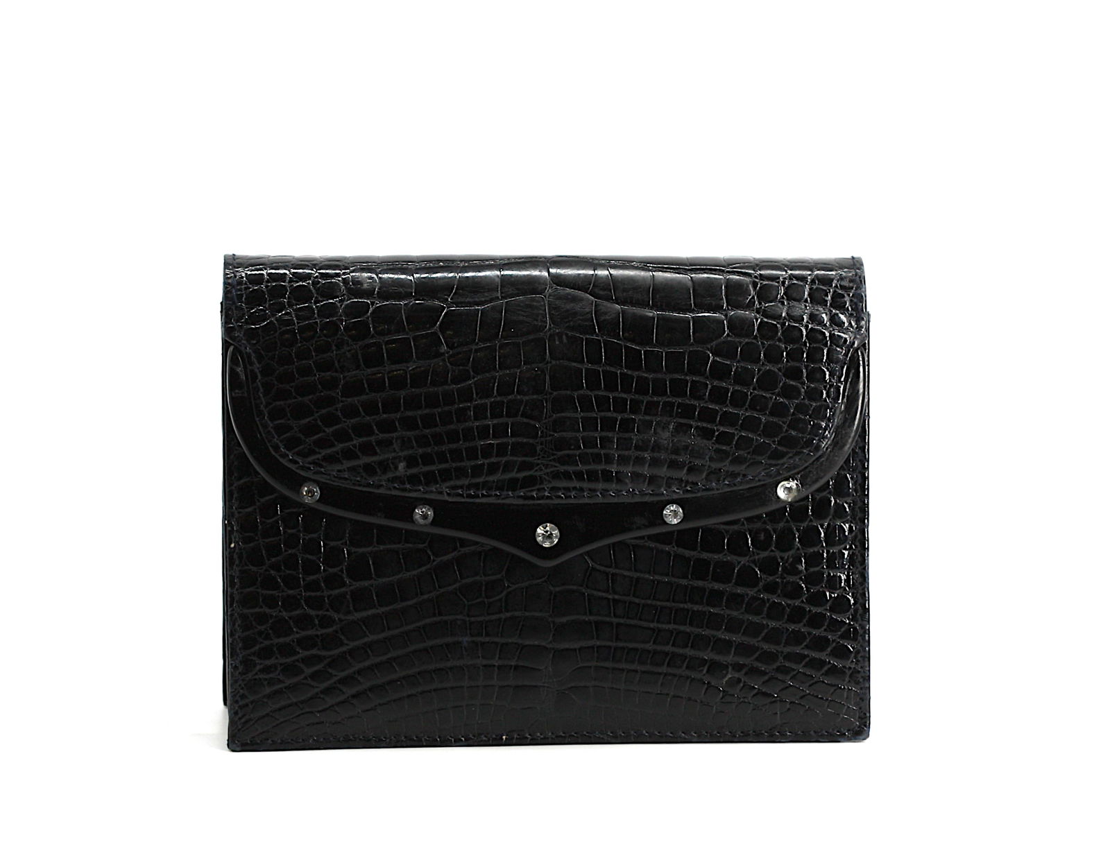 Lana Marks Black Alligator Clutch (1 of 9)