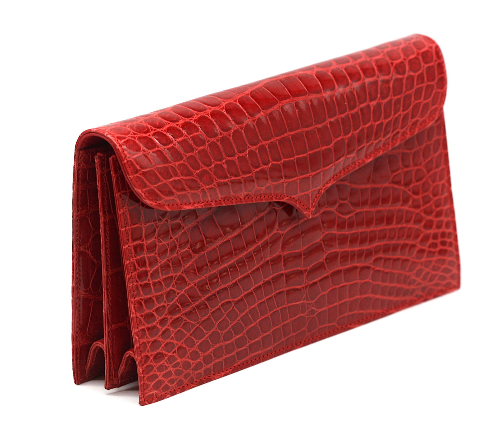 Lana Marks Ruby Red Crocodile Clutch - 2