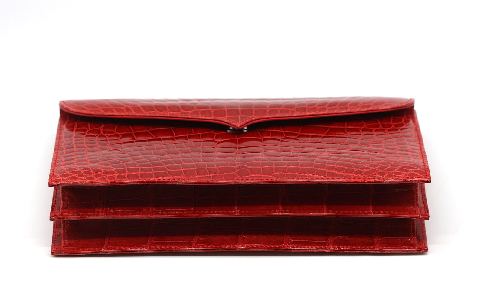Lana Marks Ruby Red Crocodile Clutch - 4