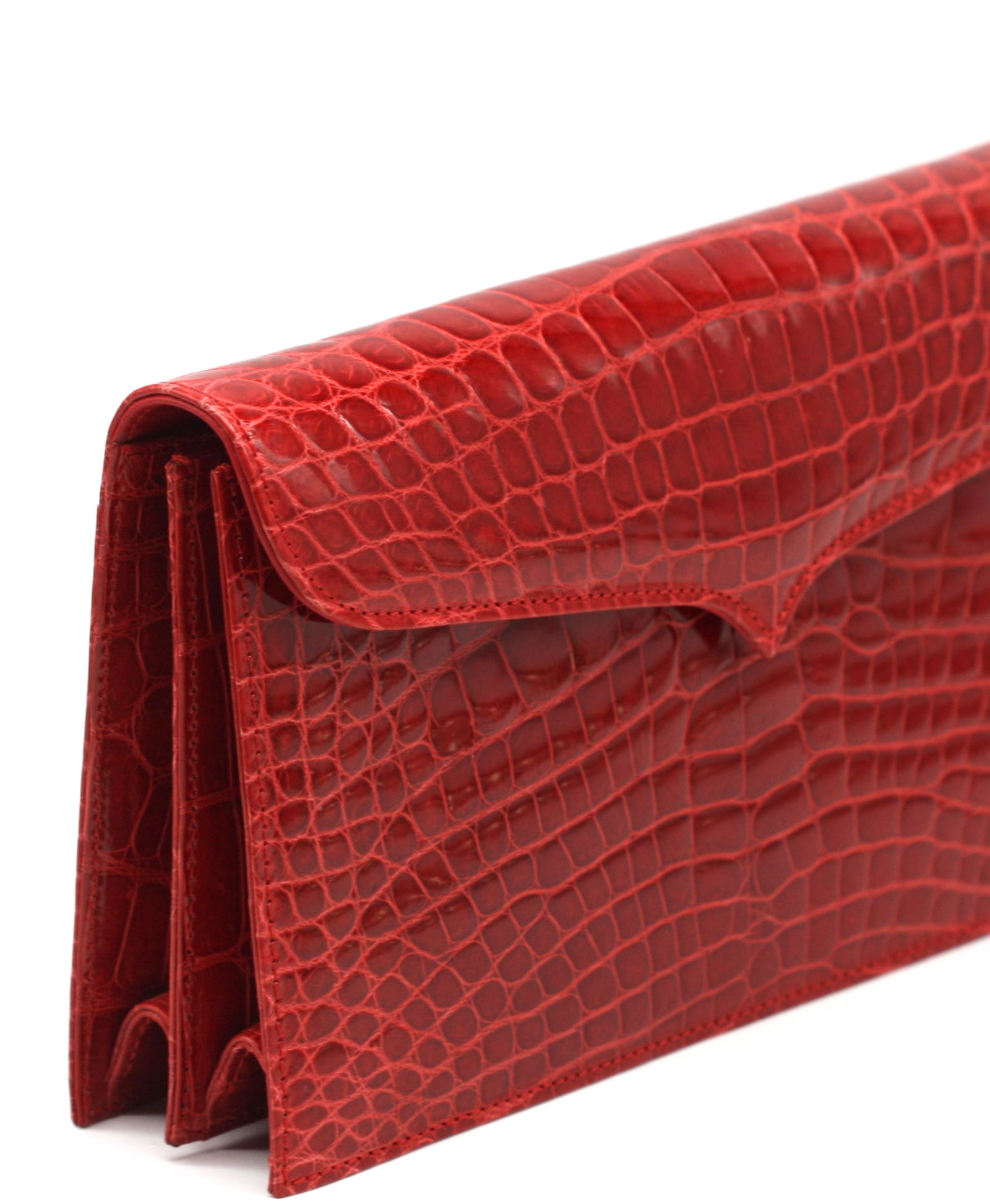 Lana Marks Ruby Red Crocodile Clutch - 6