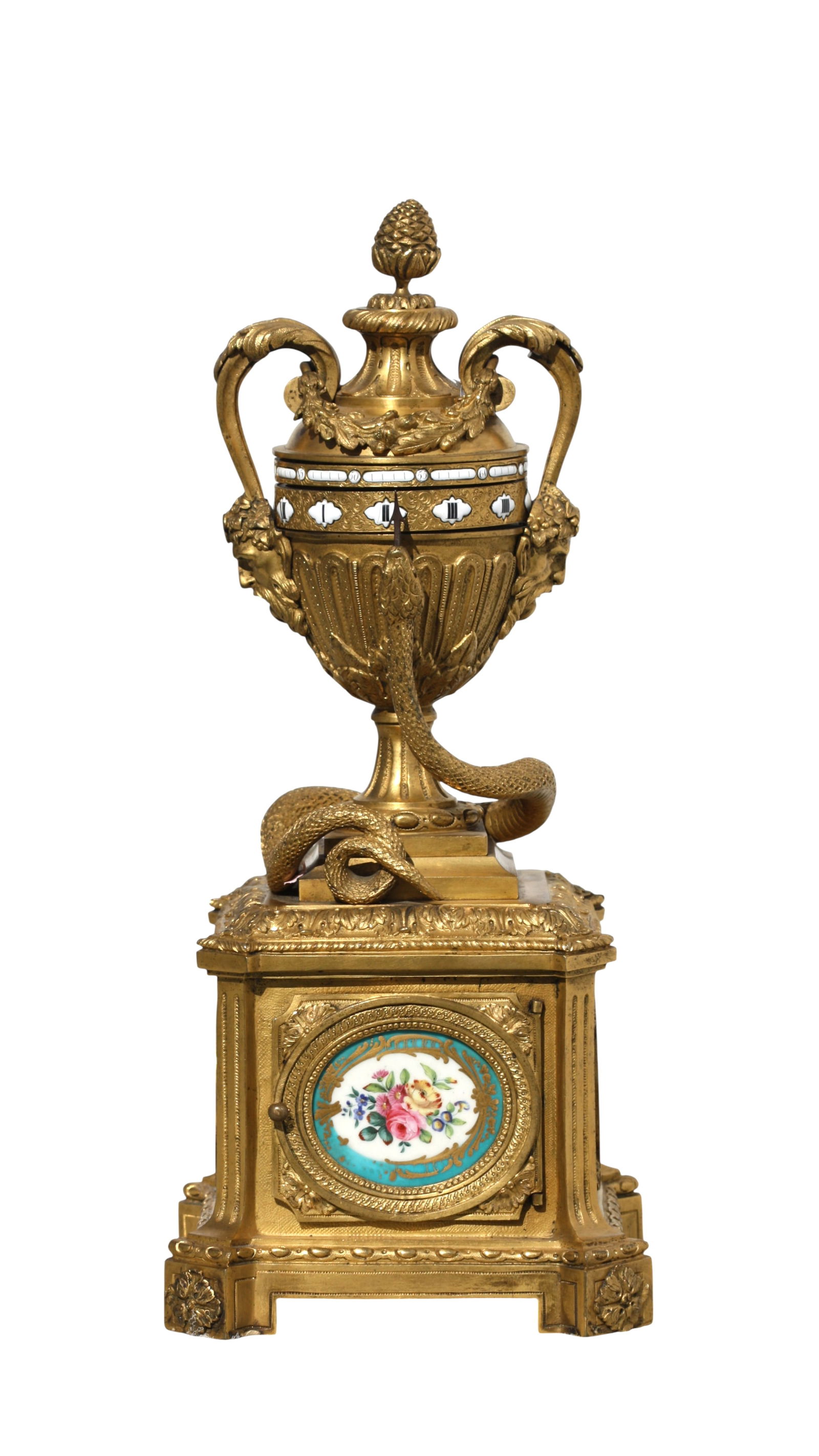 Louis XVI Ormolu & ‘Sevres’ Porcelain 'Cercles Tournants' Urn & Serpent Table Clock (1 of 10)