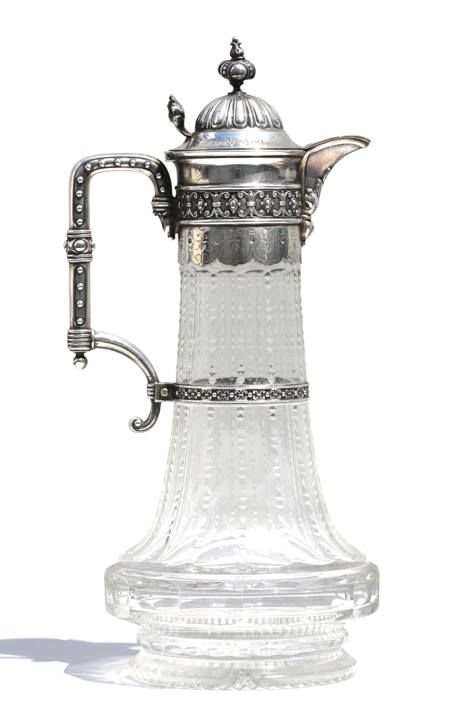 Continental Gothic Style Silver-Mounted Cut-Glass Wine Carafe (1 of 11)