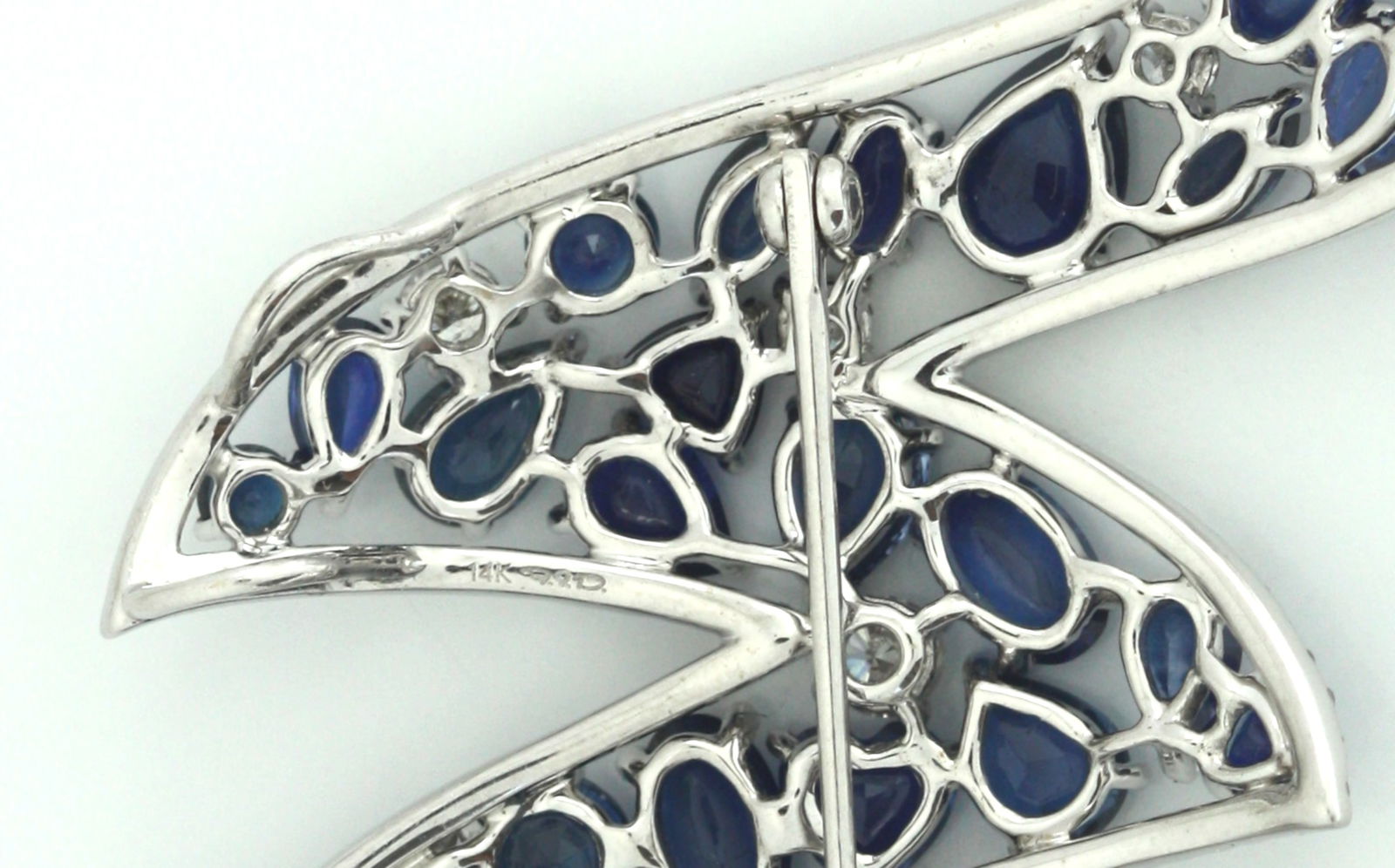 Sapphire and Diamond “M” Brooch - 4
