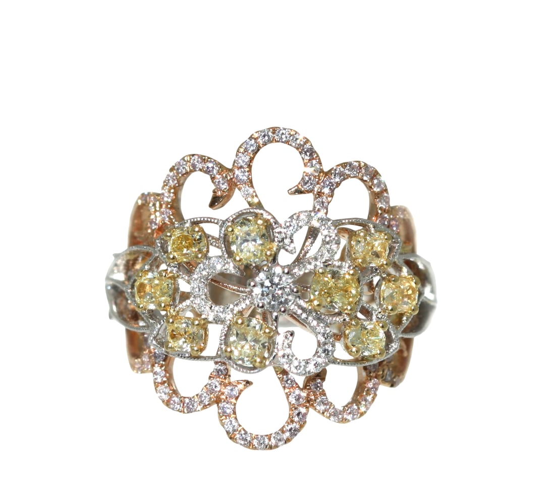 Fancy Colored Diamond and Diamond Ring (1 of 8)