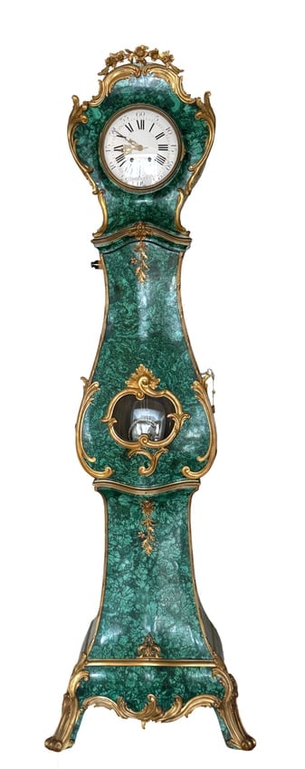 Monumental Malachite and Gilt Bronze Floor Clock (1 of 1)