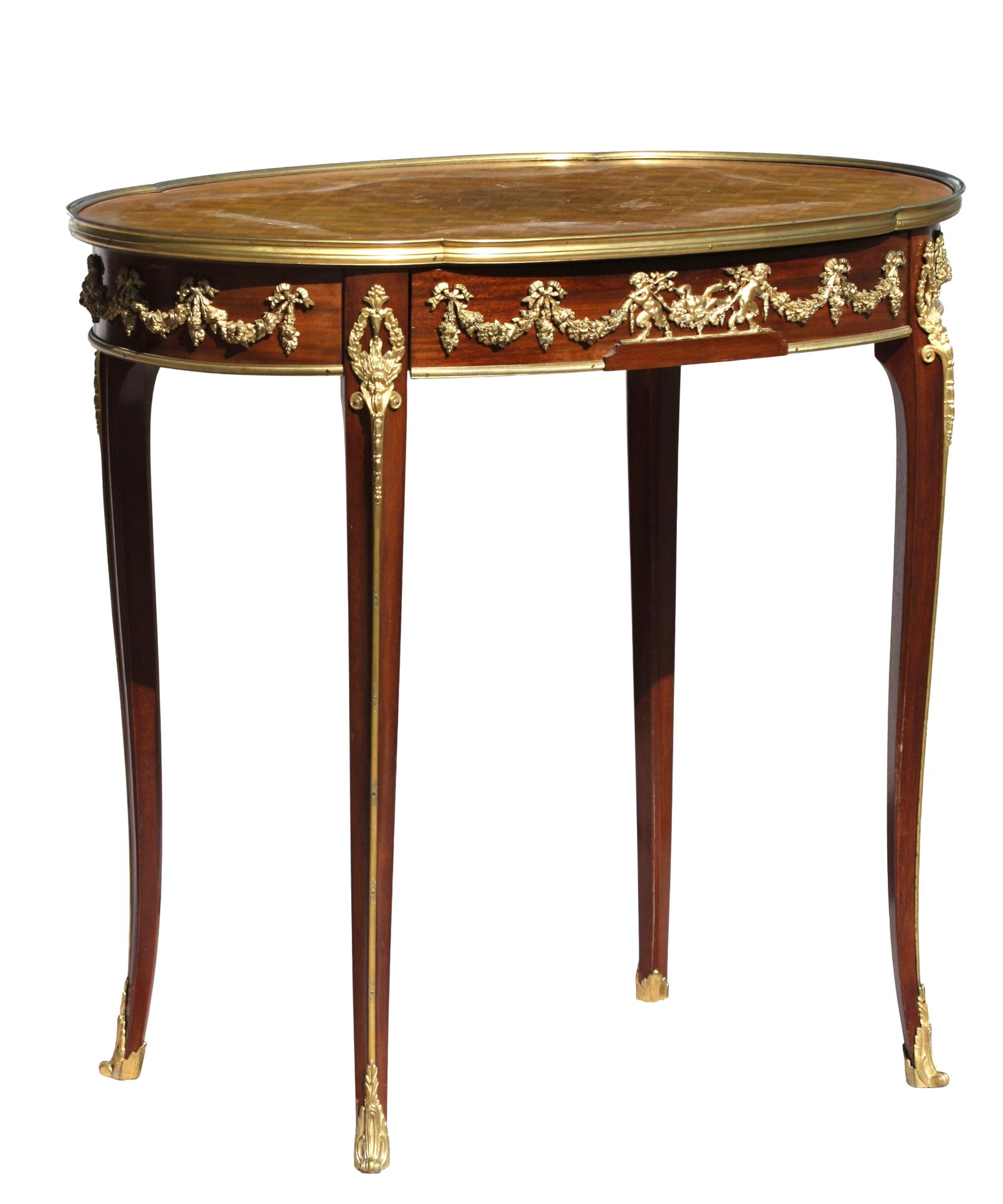 Louis XV Style Gilt Bronze-Mounted Mahogany Occasional Table (1 of 8)