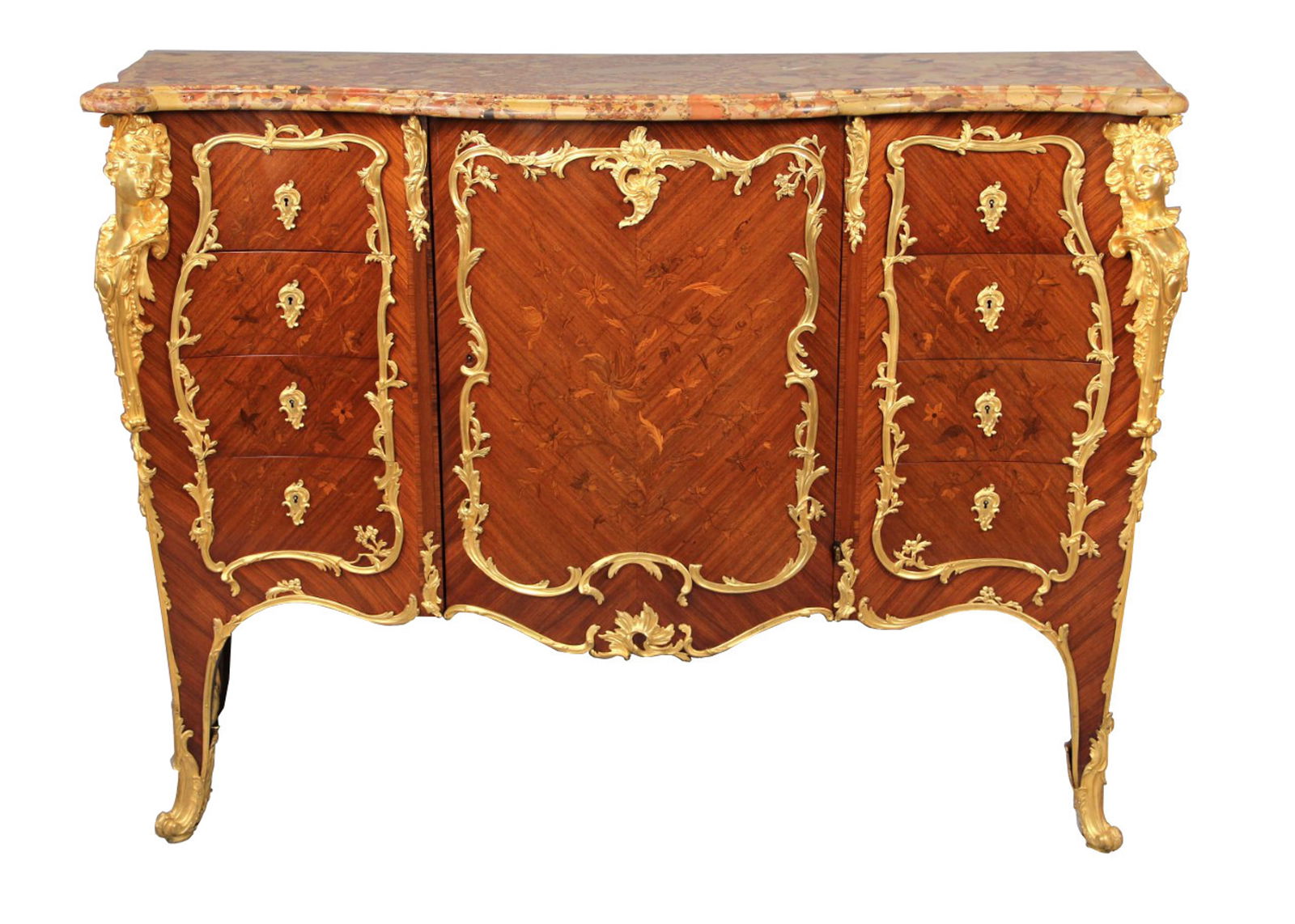 FRANCOISE LINKE, (1855–1946), Fine Louis XV Style Side Cabinet (1 of 6)