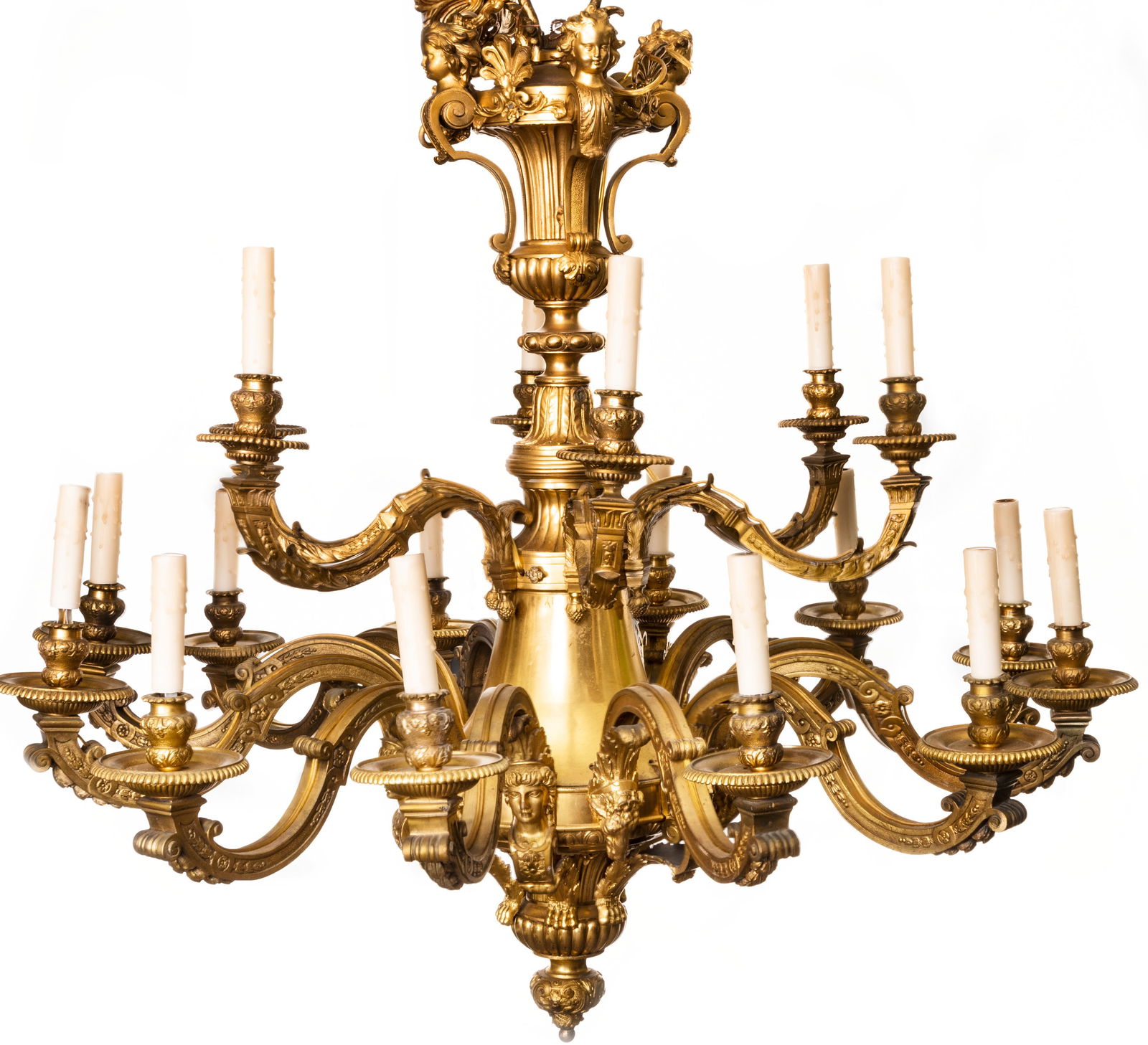 Fine Regence Style Eighteen-Light Ormolu Chandelier (1 of 3)