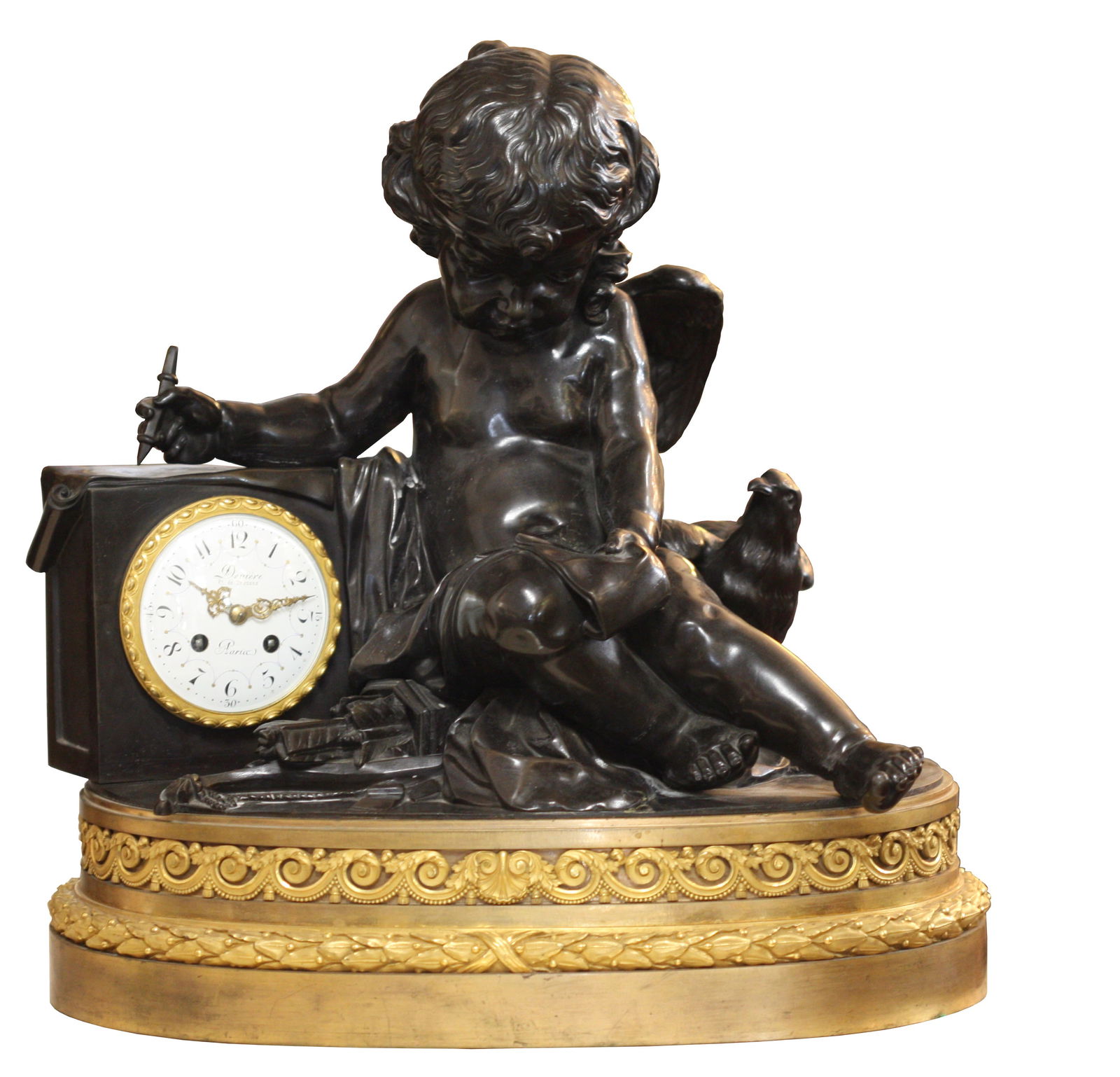 Louis XV Style Bronze Figural Clock by Deniere (1 of 4)