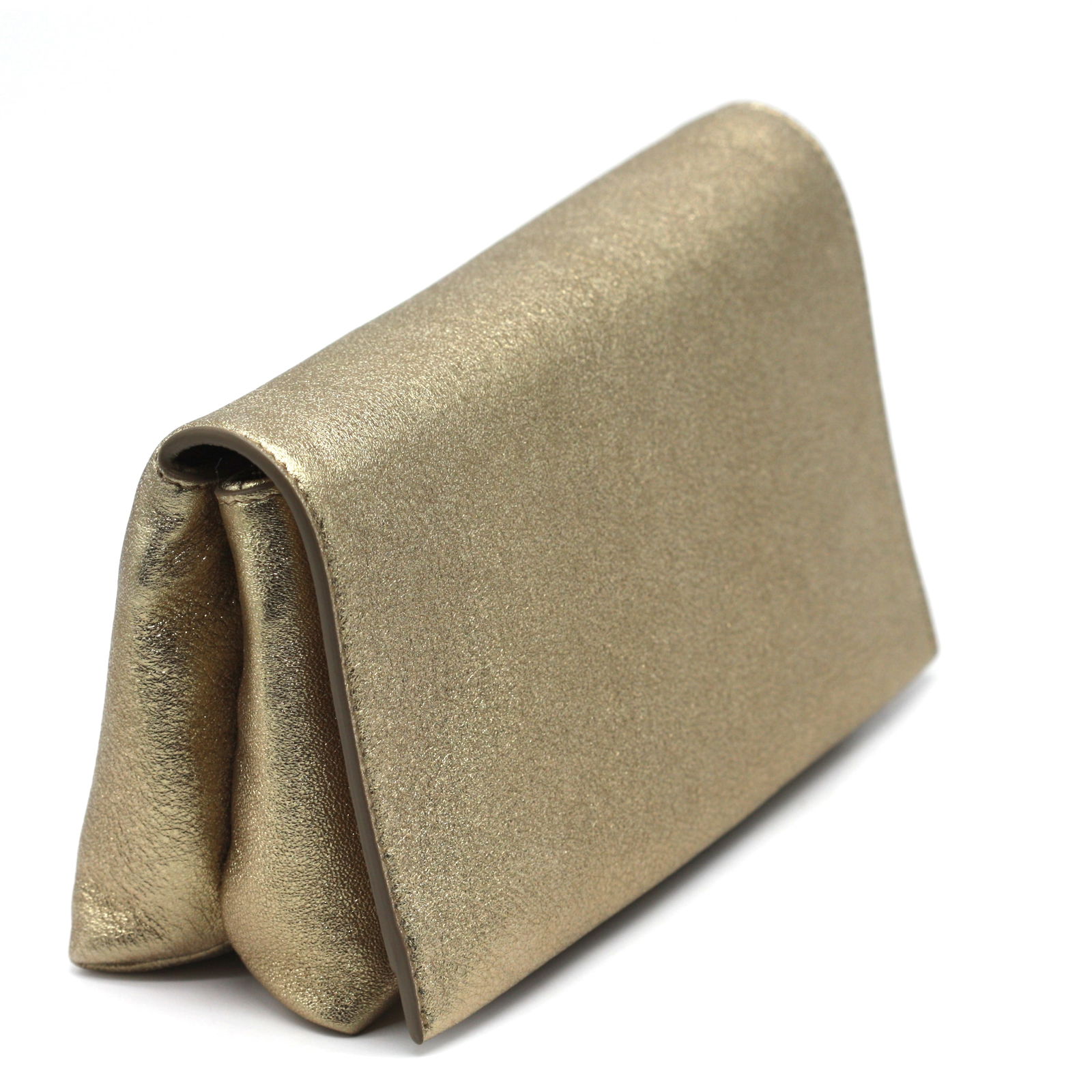 Brunello Cucinelli Gold Leather Evening Clutch (1 of 9)