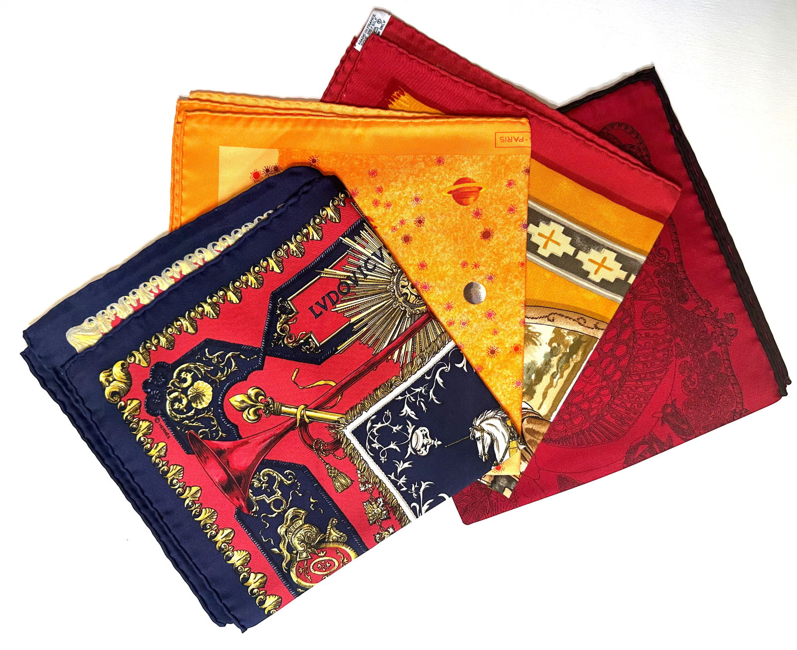 Four Hermes Small Silk Scarves (1 of 5)