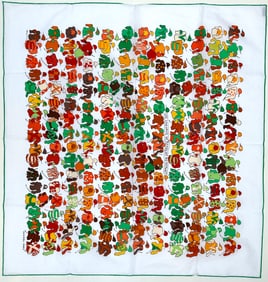 Hermes Cotton Scarf, Les Chevaux Se Rendent Au Depart