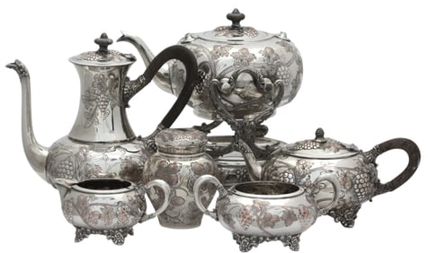 English Silverplate Six Piece Tea and Coffee Service