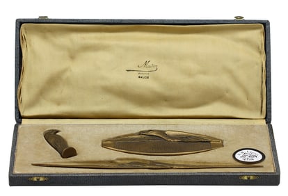French Art Deco Bronze Desk Set