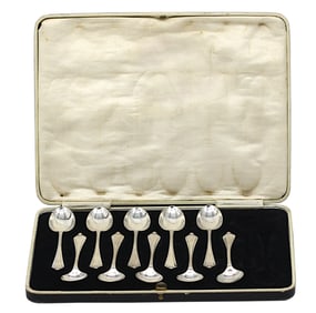 Set of Ten English Silver Demitasse Spoons