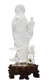 Chinese Rock Crystal Maiden with Child