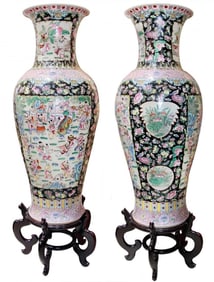 Massive Pair of Chinese Porcelain Palace Vases