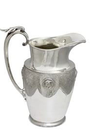 Gorham Silver Soldered Pitcher in the "Medallion" Pattern.