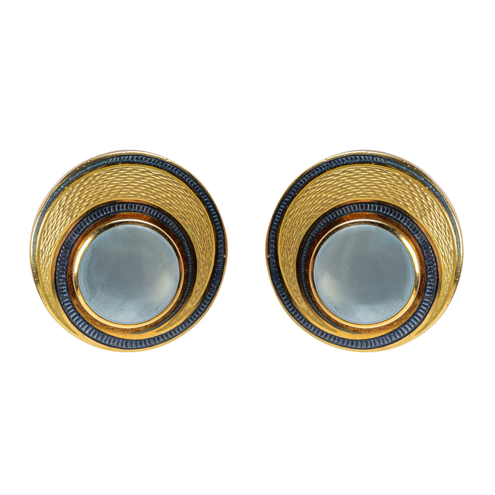 Leo de Vroomen (b. 1941) Pair of 18K Gold and Enamel Ear Clips (1 of 5)