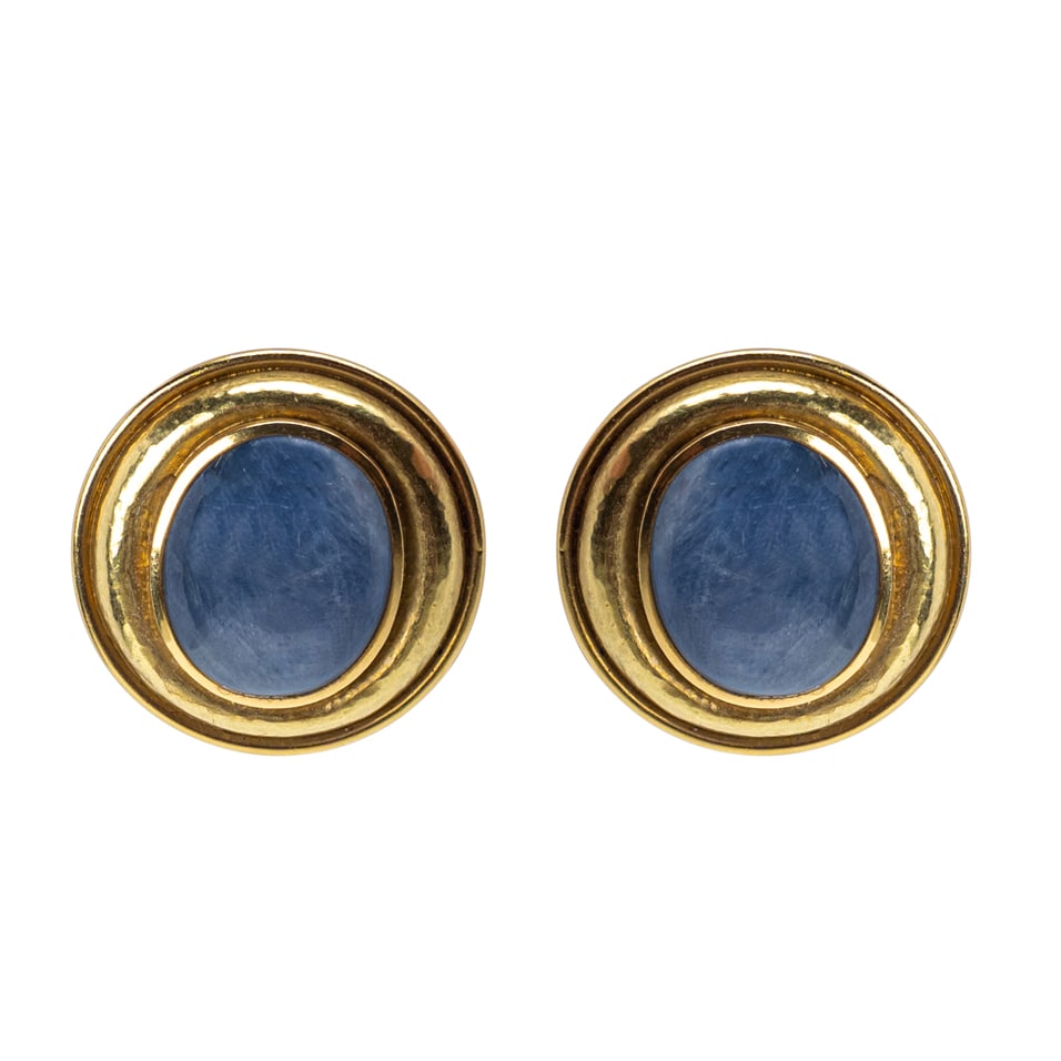 Leo de Vroomen (b. 1941) Pair of 18 Karat Gold and Sapphire Ear Clips (1 of 6)