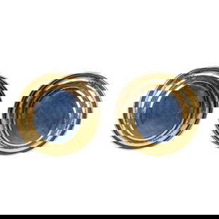 Leo de Vroomen (b. 1941) Pair of 18 Karat Gold and Sapphire Ear Clips