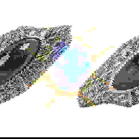 Platinum & 18K Sapphire Diamond Ring,