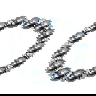 Tahitian Cultured Pearl and Diamond Bracelet