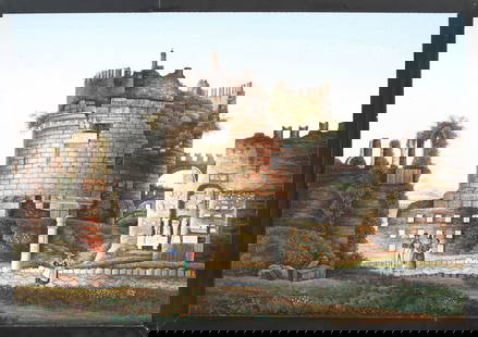 An Exceptional Roman Micromosaic Plaque: An Exceptional Roman Micromosaic Plaque of the Tomb of Cecilia Metella On a black marble ground, Vatican Workshop, mid-19th century. Superbly executed with minute tesserae in rich, naturalistic