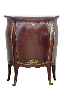 Francois Linke (1855-1946),Ormolu-Mounted Kingwood and Parquetry Meuble d’Appui: François Linke (1855–1946) A Louis XV Style Ormolu-Mounted Kingwood and Parquetry Meuble d’Appui French, Early 20th Century The serpentine griotte de Campan rouge marble top above a finely