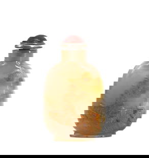 Chinese Carved Agate Snuff Bottle