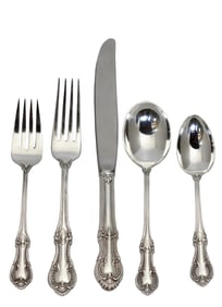Gorham Sterling Silver Flatware Service, “Lambeth Manor” Pattern