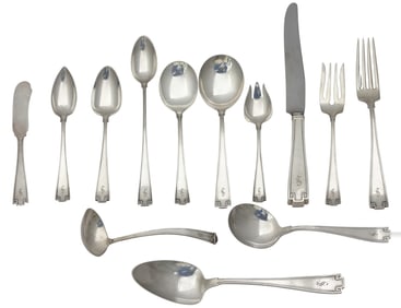Extensive Gorham Etruscan Pattern Sterling Silver Flatware Service for Twelve, 176 Pieces