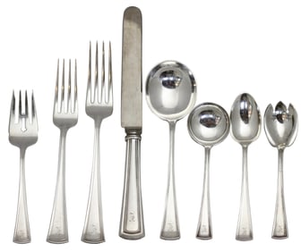 Dominick & Haff Sterling Silver Ninety-Nine-Piece Flatware Service Circa 1912