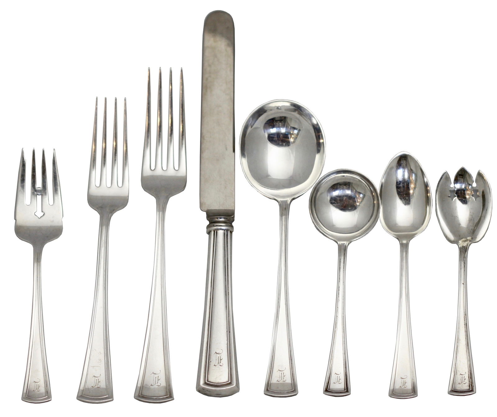 Dominick & Haff Sterling Silver Ninety-Nine-Piece Flatware Service Circa 1912 (1 of 7)