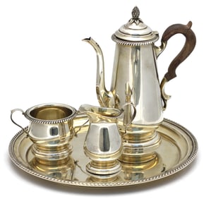 American Sterling Silver Four-Piece Coffee Service Retailed by Black, Starr & Frost,