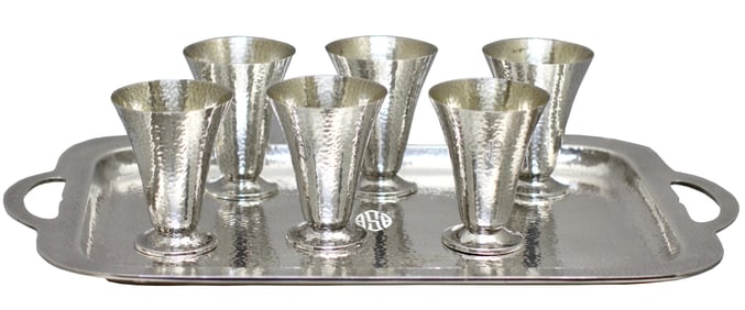 Elegant Art Deco Sterling Silver Cocktail Service