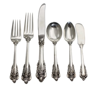 American Sterling Silver Fifty-Five Piece Flatware Service