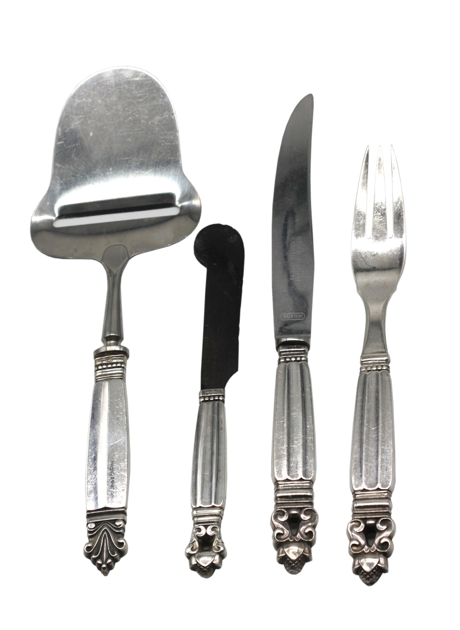 Four George Jensen Sterling Silver Flatware IIems (1 of 6)
