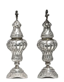 Pair of Continental Silver Covered Spice Vessels